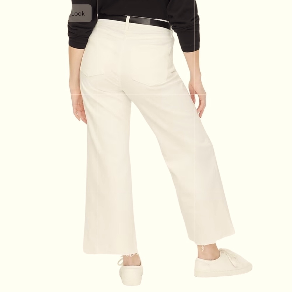 NEW‎ J. CREW Curvy wide-leg cropped jean in all-day stretch in White Size 32 - Picture 3 of 8